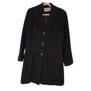 Mantello womens wool blend black dress coat.  XL.